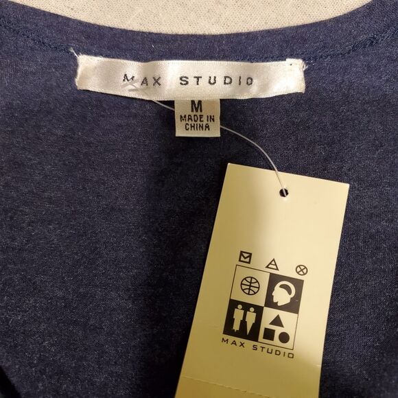 Max Studio NWT Heather Navy Sleeveless Dress Size M - Picture 2 of 9